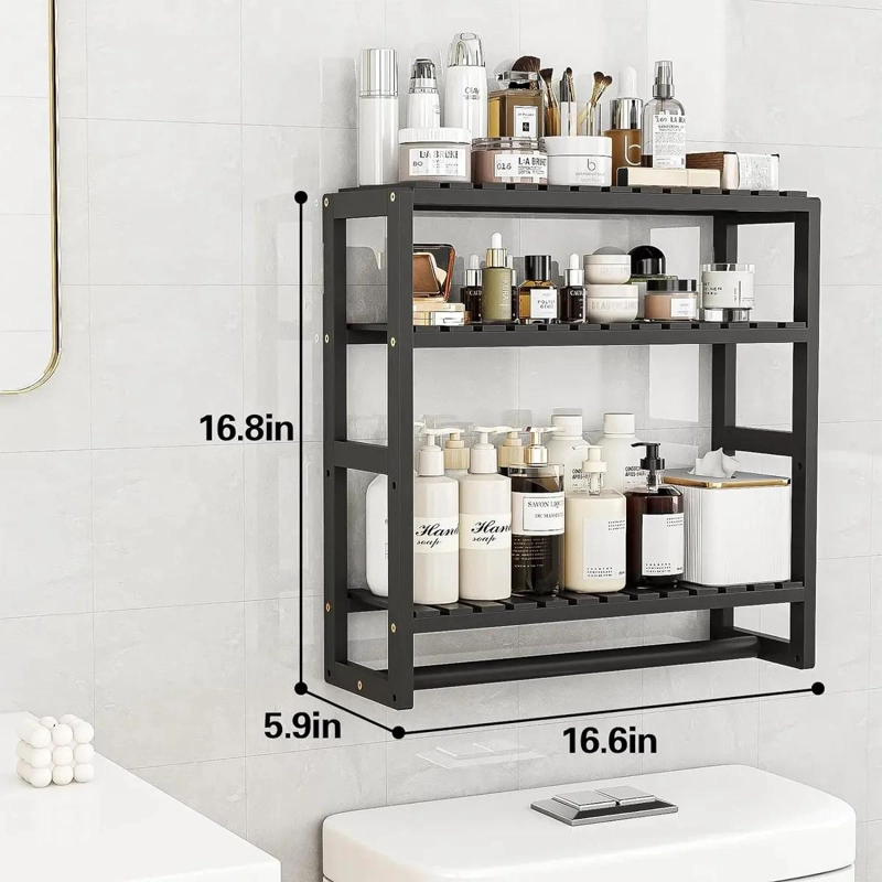 ORGANIZADOR DE BAÑO CON 3 NIVELES Y TOALLERO AJUSTABLE EN ALTURA - 5