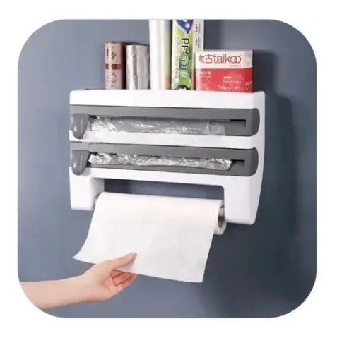 DISPENSADOR MULTIFUNCIONAL PARA COCINA CON SOPORTE PARA ROLLOS Y FILM - 1