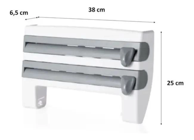 DISPENSADOR MULTIFUNCIONAL PARA COCINA CON SOPORTE PARA ROLLOS Y FILM - 2