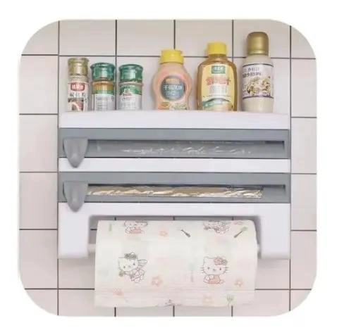 DISPENSADOR MULTIFUNCIONAL PARA COCINA CON SOPORTE PARA ROLLOS Y FILM - 3