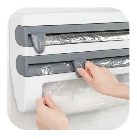 DISPENSADOR MULTIFUNCIONAL PARA COCINA CON SOPORTE PARA ROLLOS Y FILM - 4