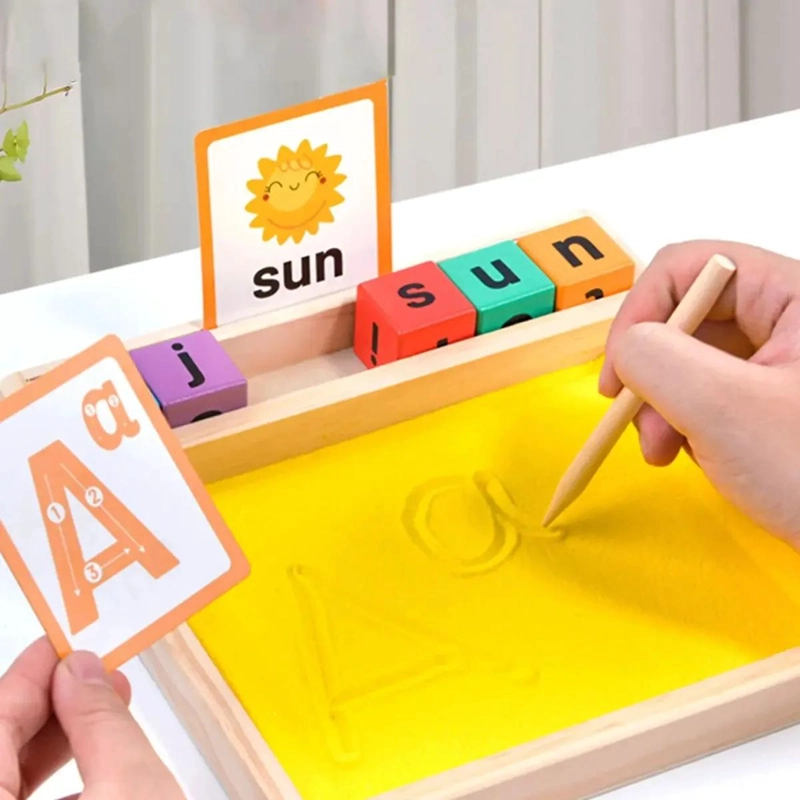 BANDEJA PARA ESCRITURA CON ARENA PARA PRACTICA DE TRAZOS MONTESSORI - 4