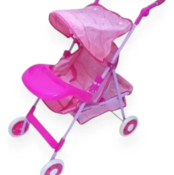 COCHE METALICO PARA MUÑECA CON BANDEJA DOBLE Y RUEDAS RESISTENTES - 3
