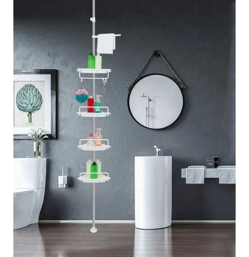 ORGANIZADOR ESQUINERO PARA BAÑO CON 4 REPISAS AJUSTABLES MULTIUSO - 3