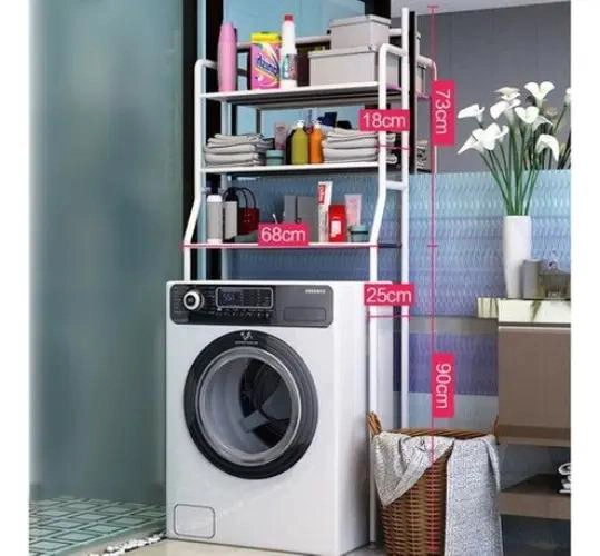 ORGANIZADOR METALICO PARA LAVADORA Y BAÑO CON 3 NIVELES DE ALMACENAMIENTO - 2