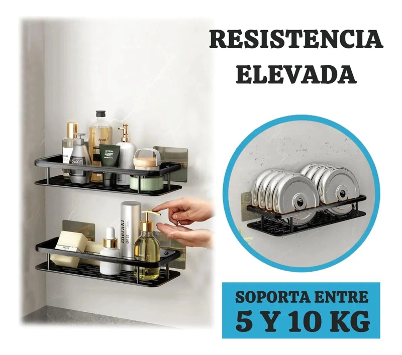 ORGANIZADOR ADHESIVO PARA DUCHA Y COCINA CON 4 PIEZAS - 4