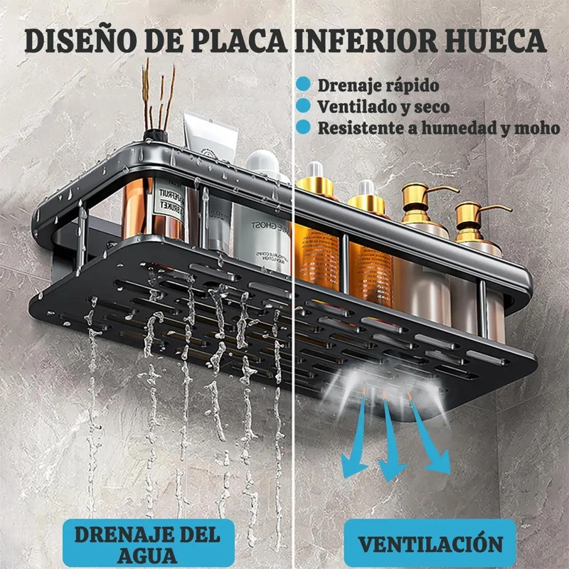 ORGANIZADOR ADHESIVO PARA DUCHA Y COCINA CON 4 PIEZAS - 5