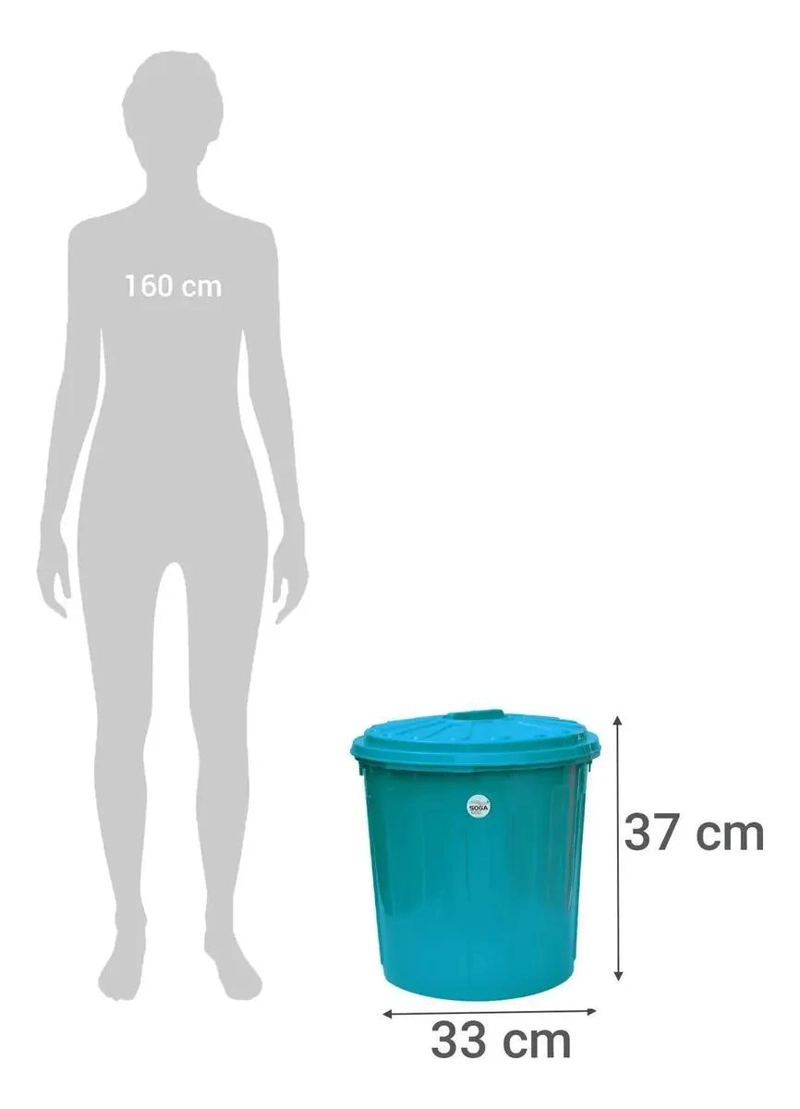 CANASTO BASURERO PLASTICO GRIS RESISTENTE CAPACIDAD 20 LITROS - 2