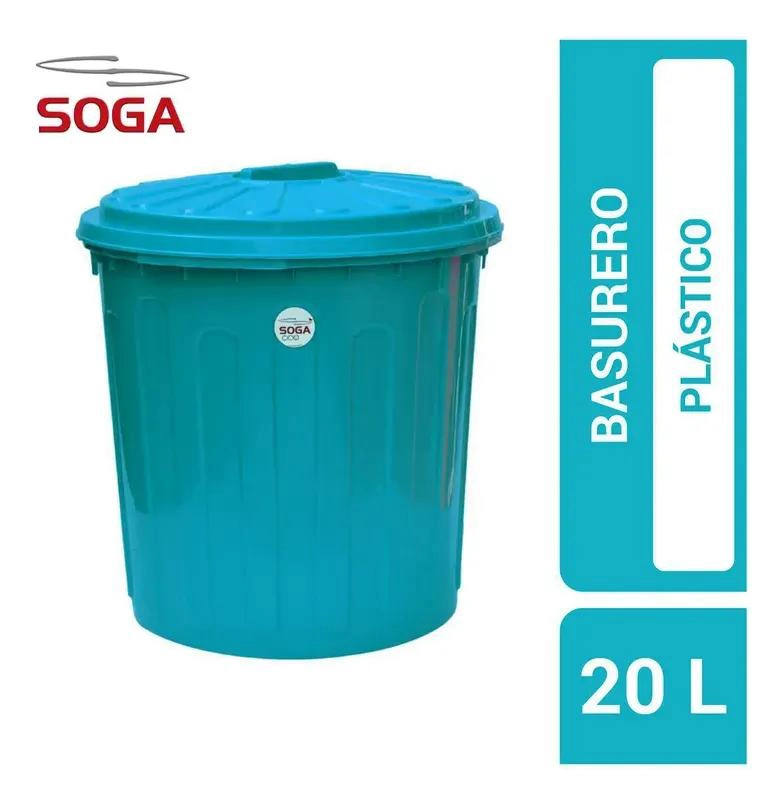 CANASTO BASURERO PLASTICO GRIS RESISTENTE CAPACIDAD 20 LITROS - 3