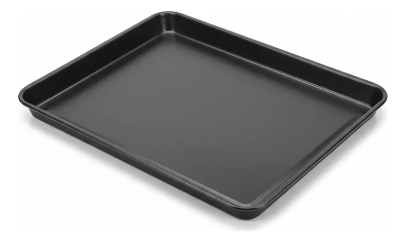 SET DE 3 BANDEJAS DE ACERO INOXIDABLE PARA HORNEAR GALLETAS 38X26X3 CM - 2