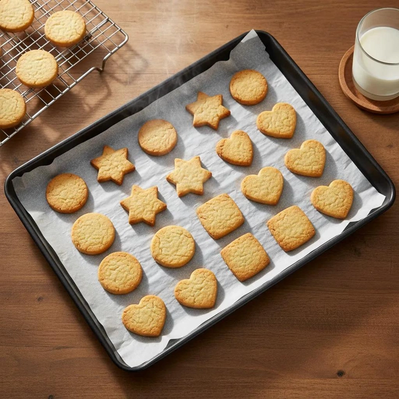 SET DE 3 BANDEJAS DE ACERO INOXIDABLE PARA HORNEAR GALLETAS 38X26X3 CM - 3