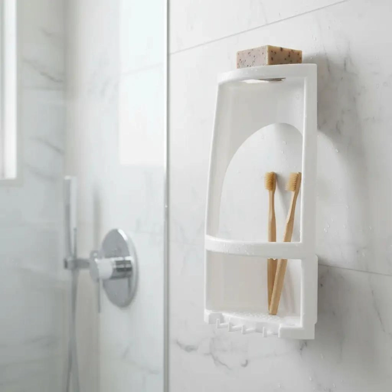 ORGANIZADOR ESQUINERO DE PLASTICO PARA BAÑO CON DISEÑO FUNCIONAL - 4
