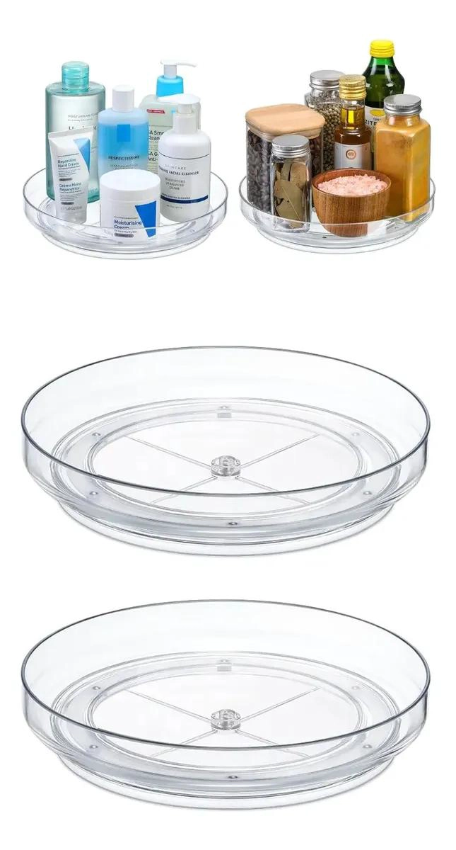 PACK DE 2 BANDEJAS GIRATORIAS ACRILICAS PARA ORGANIZAR - 1
