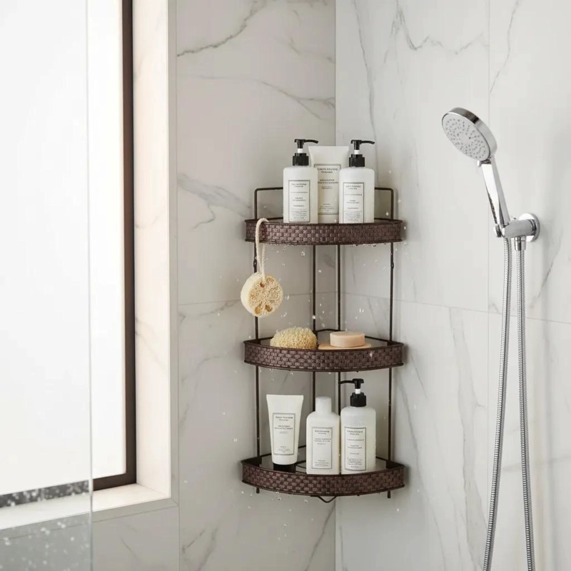 ORGANIZADOR ESQUINERO PARA DUCHA CON MULTIPLES COMPARTIMENTOS - 1