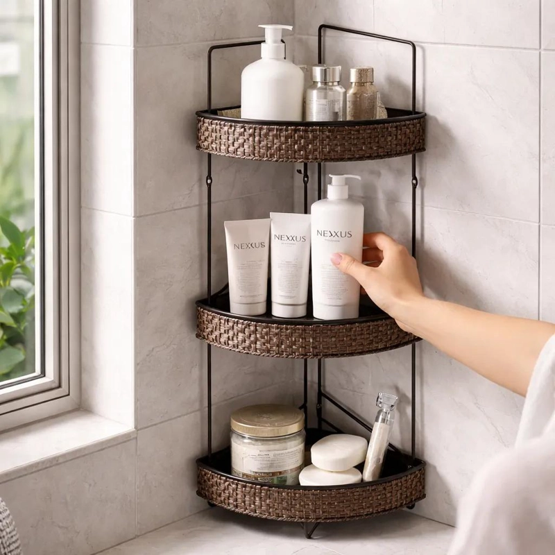 ORGANIZADOR ESQUINERO PARA DUCHA CON MULTIPLES COMPARTIMENTOS - 3