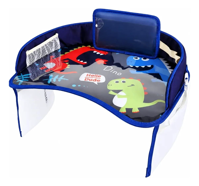 MESA BANDEJA ORGANIZADORA PARA VIAJES DE NIÑOS EN AUTO COLOR AZUL - 1