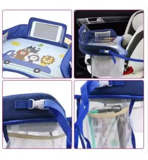 MESA BANDEJA ORGANIZADORA PARA VIAJES DE NIÑOS EN AUTO COLOR AZUL - 3