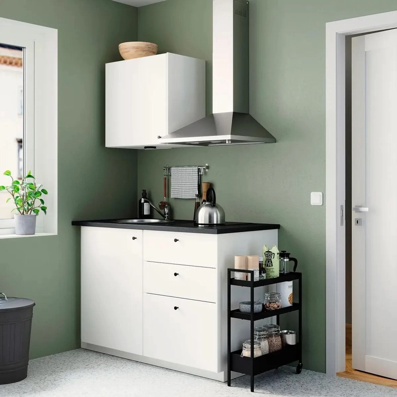CARRO DE BAÑO NEGRO DE ACERO CON 3 NIVELES Y MEDIDAS 50.5X19X67 CM - 2