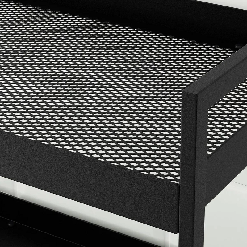 CARRO DE BAÑO NEGRO DE ACERO CON 3 NIVELES Y MEDIDAS 50.5X19X67 CM - 3