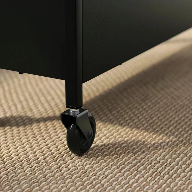 CARRO DE BAÑO NEGRO DE ACERO CON 3 NIVELES Y MEDIDAS 50.5X19X67 CM - 4