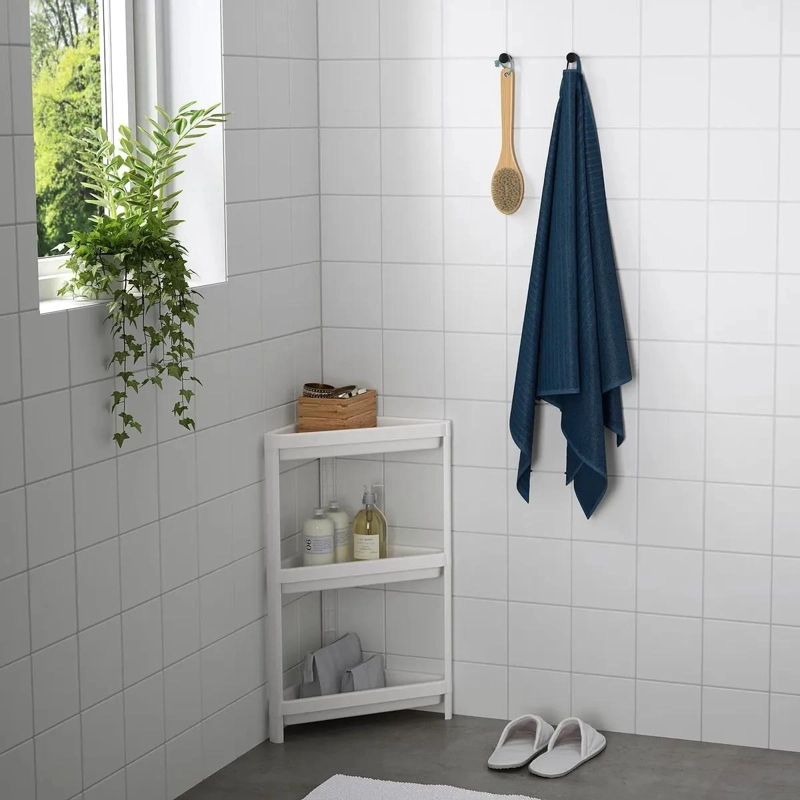 ESTANTE ESQUINERO PARA BAÑO DE 3 NIVELES COLOR BLANCO 33X33X71 CM - 2