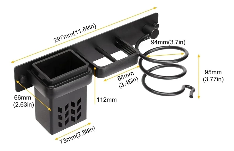 SOPORTE DE PARED 3 EN 1 PARA SECADOR Y PLANCHA DE CABELLO - 2