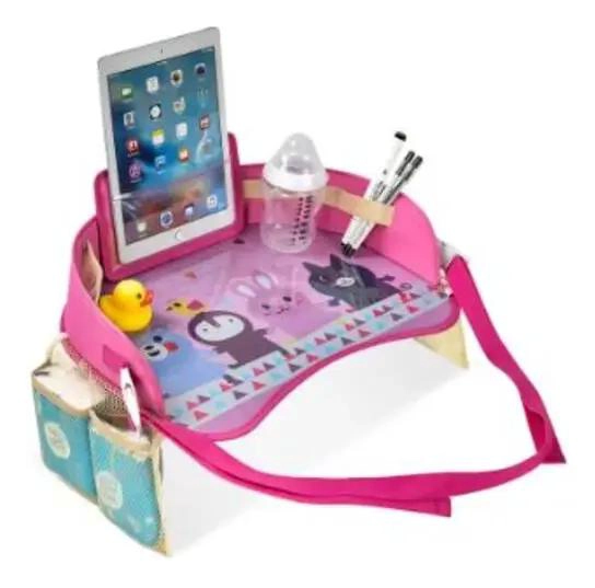 MESA BANDEJA ORGANIZADORA PARA VIAJES INFANTILES COLOR ROSADO - 2