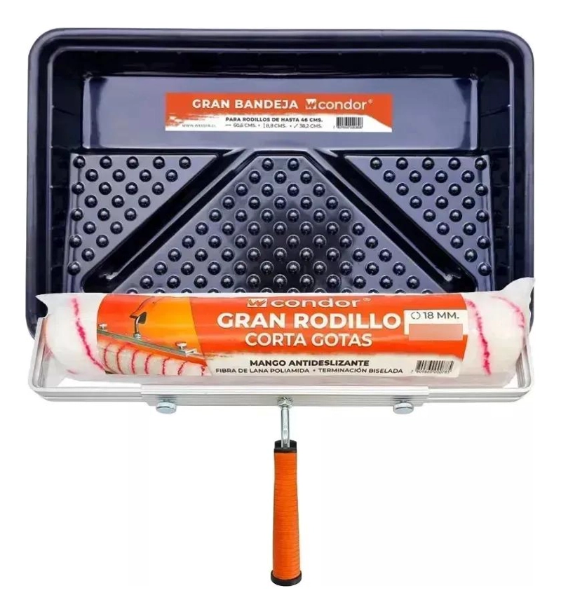 KIT RODILLO GRAN CORTA GOTA CON BANDEJA DE 46 CM PARA PINTURA - 1