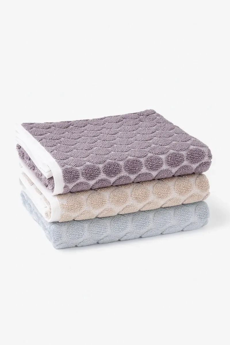 SET DE 3 TOALLAS DE MANO RECTANGULARES 50X30 CM PARA BAÑO EN COLORES - 1