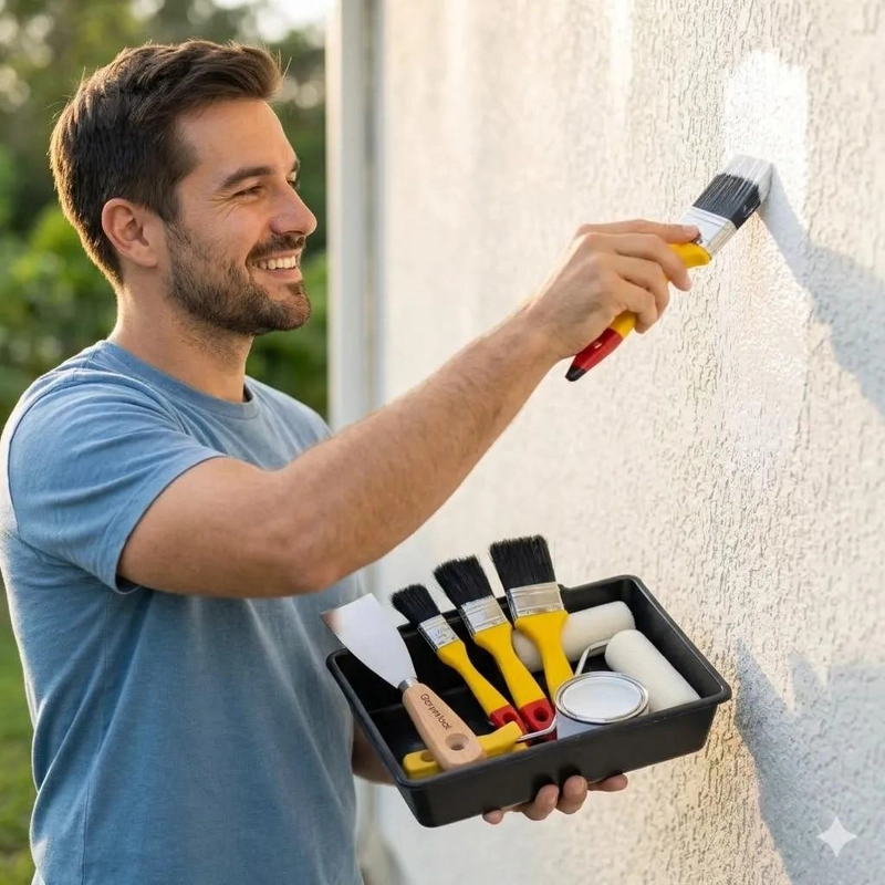 KIT COMPLETO PARA PINTAR CON RODILLO, BROCHAS, ESPATULA Y BANDEJA - 2