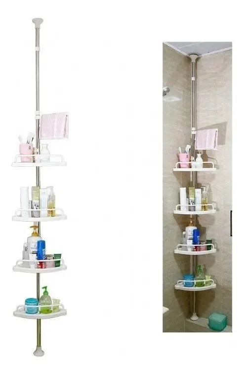 ORGANIZADOR ESQUINERO PARA BAÑO CON 4 REPISAS AJUSTABLES MULTIUSO - 1