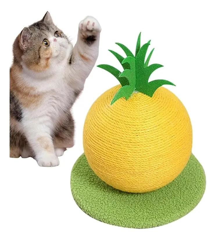 JUGUETE PARA GATOS BOLA RASCADOR CON CUERDA DE SISAL EN FORMA DE FRUTA - 5