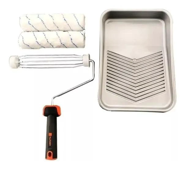 KIT DE RODILLOS PARA PINTAR CON BANDEJA Y REPUESTO DE 4 PIEZAS - 1