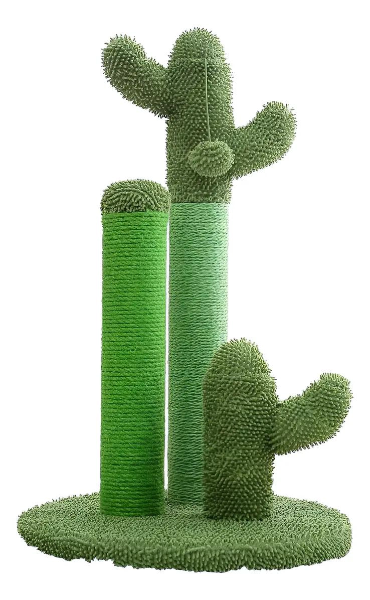 RASCADOR PARA GATOS CON DISEÑO DE CACTUS ANTIESTRE S COLOR VERDE - 1