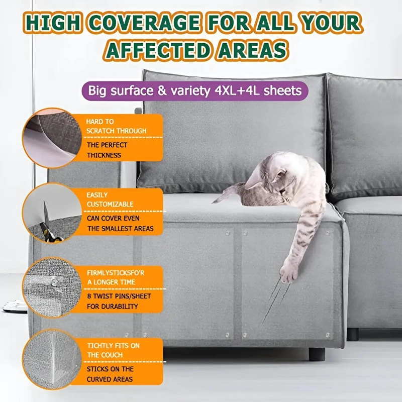 RASGUÑADOR PARA GATO CON PROTECTORES PARA SILLON Y SOFA - 5