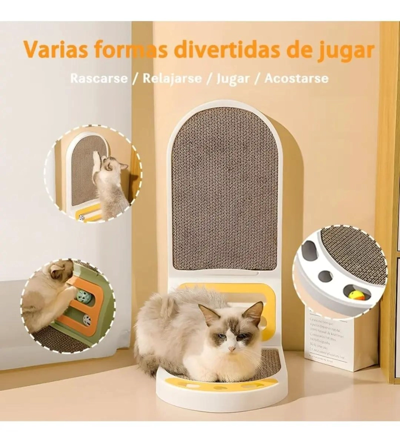 RASCADOR INTERACTIVO PARA GATOS CON DISEÑO ANTIESTRE S Y MATERIALES DURADEROS - 3