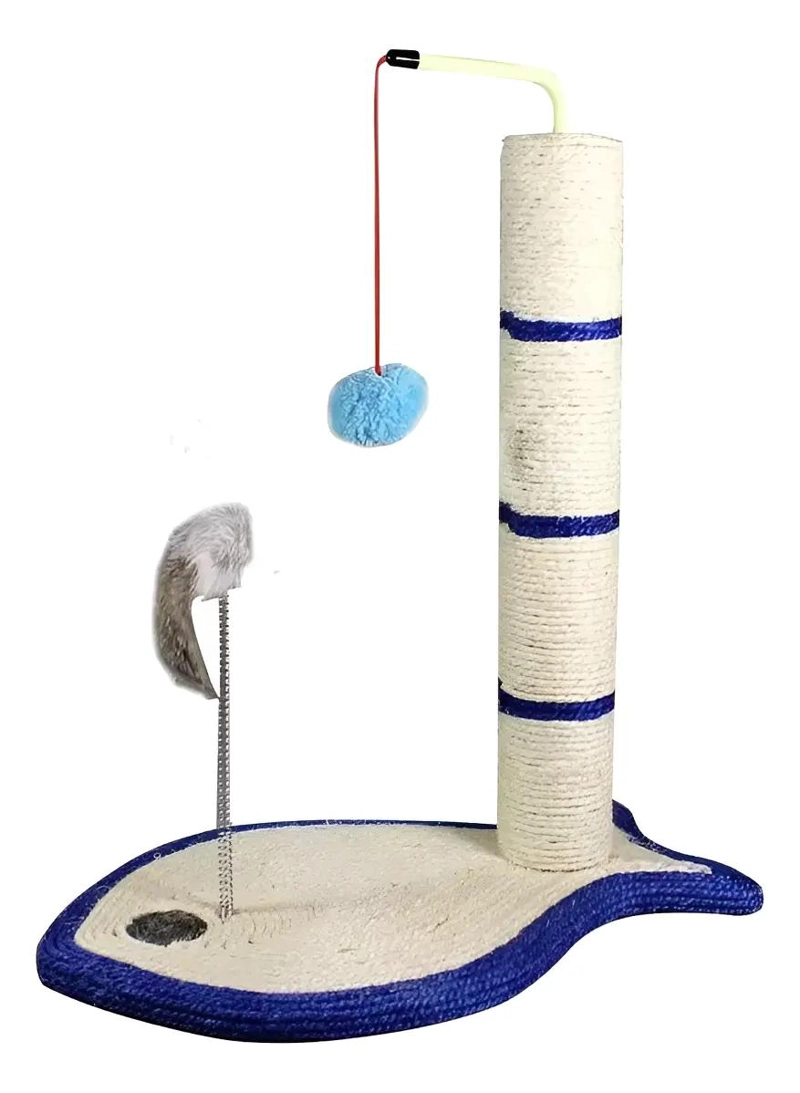 TORRE RASCADOR PARA GATOS CON DISEÑO EN FORMA DE PEZ - 1