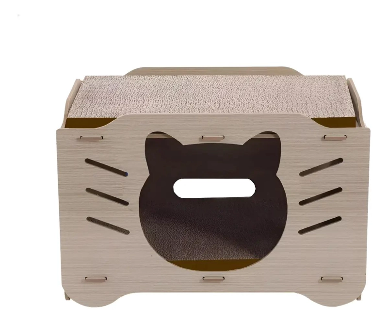 RASCADOR DE CARTON CORRUGADO CON BOLAS PARA GATOS - 1
