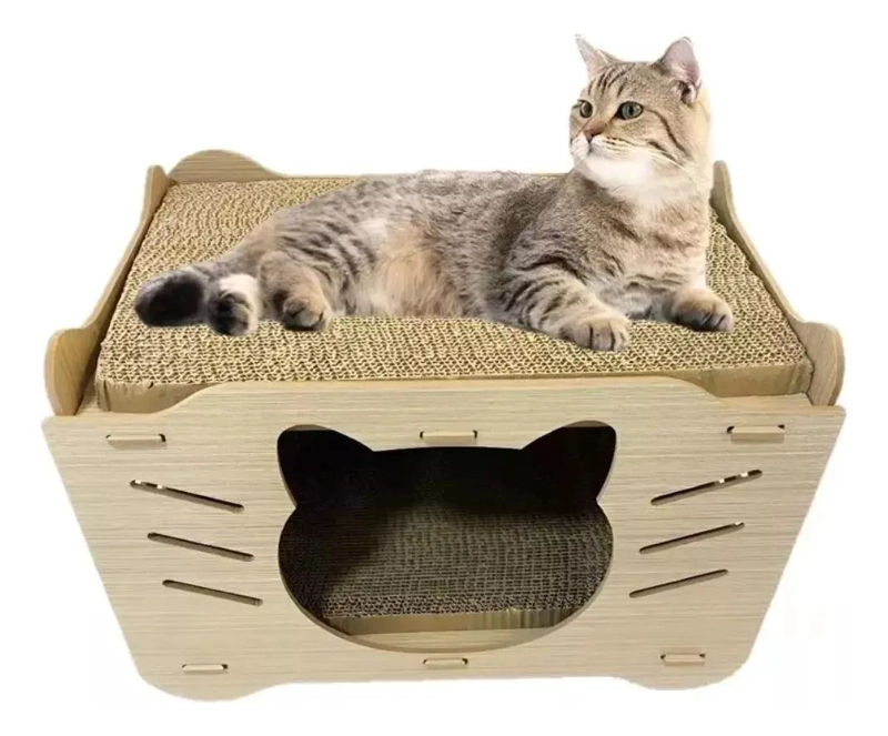 RASCADOR DE CARTON CORRUGADO CON BOLAS PARA GATOS - 4