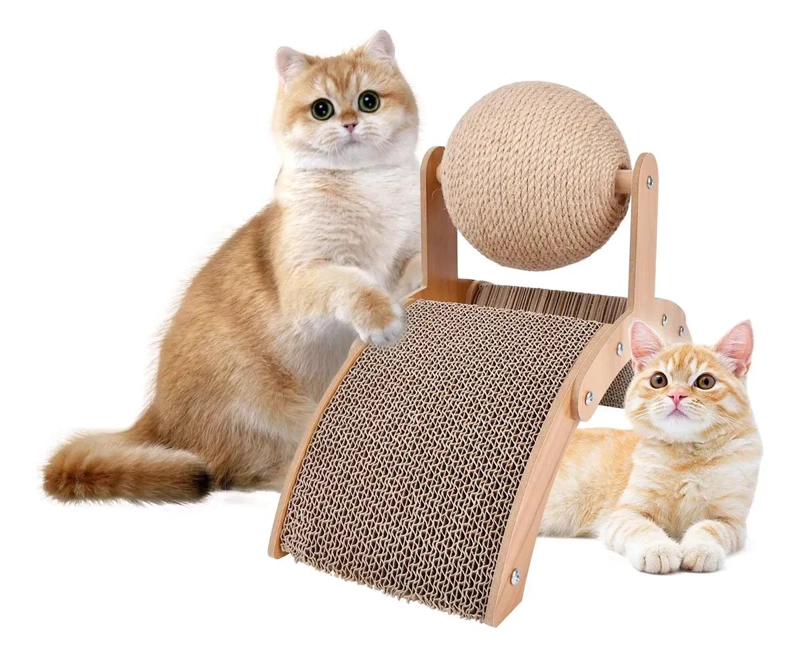 GENÉRICO RASCADOR VERTICAL PARA GATOS CON ARCO Y BOLA INTERACTIVA