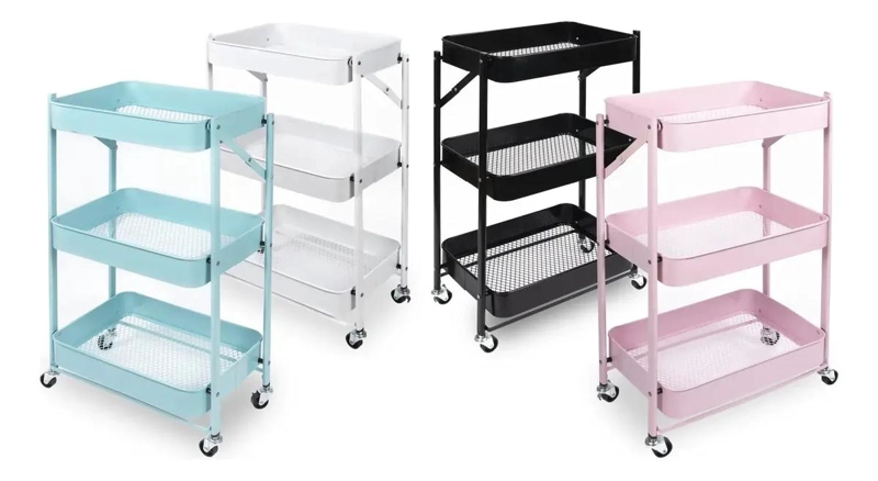 CARRITO ESTANTE METALICO ORGANIZADOR DE 3 NIVELES MULTIFUNCIONAL PARA HOGAR - 1