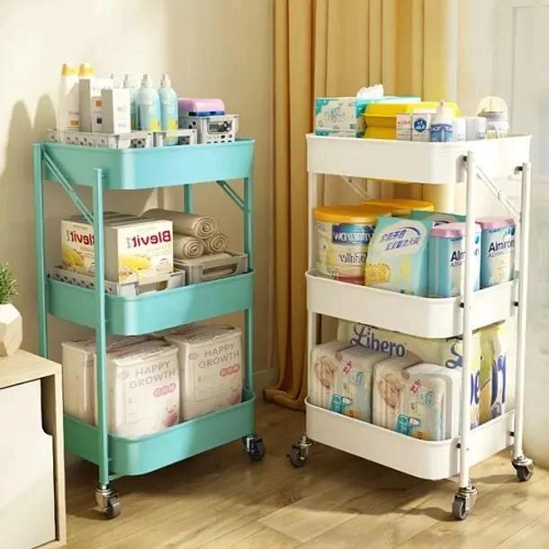 CARRITO ESTANTE METALICO ORGANIZADOR DE 3 NIVELES MULTIFUNCIONAL PARA HOGAR - 2