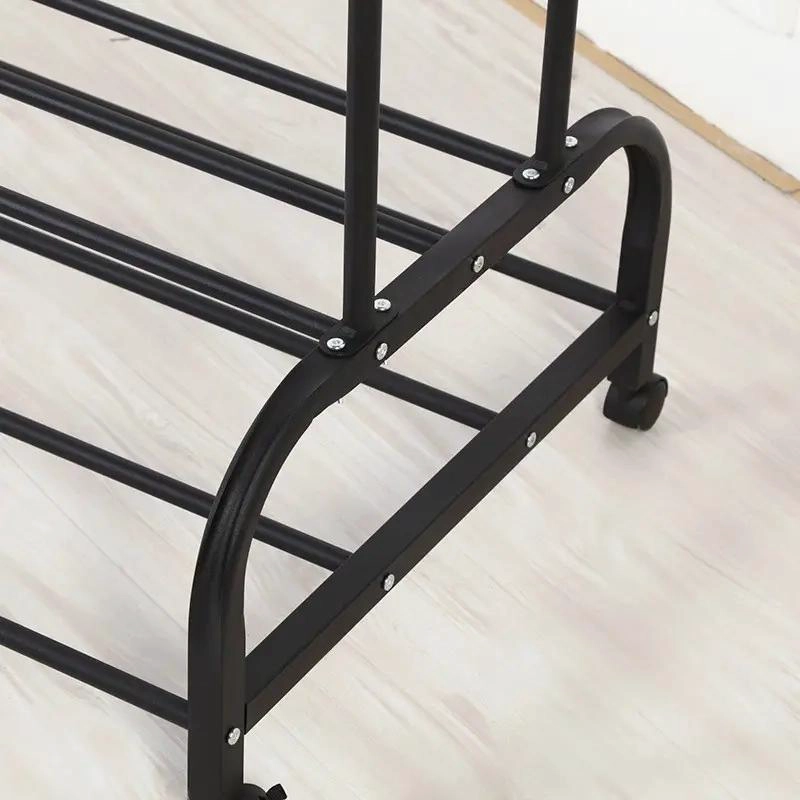 PERCHERO ORGANIZADOR DOBLE CON RUEDAS PARA ROPA Y ZAPATOS - 3