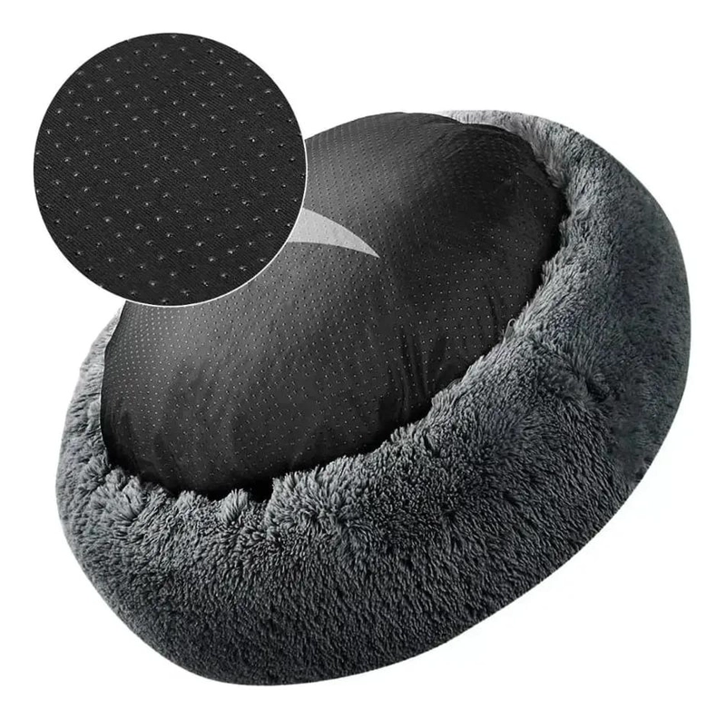 CAMA REDONDA ANTIESTRE S PARA MASCOTAS PELUDA DE 70 CM - 2