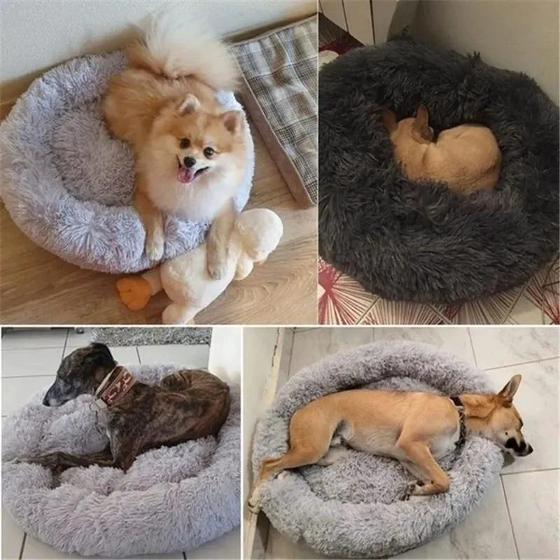 CAMA REDONDA ANTIESTRE S PARA MASCOTAS PELUDA DE 70 CM - 3