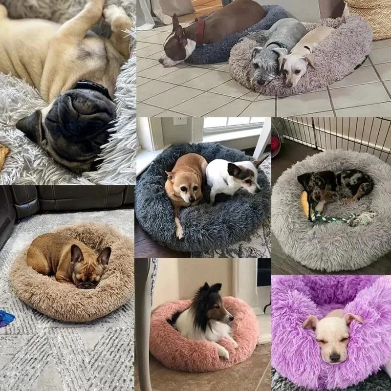 CAMA REDONDA ANTIESTRE S PARA MASCOTAS PELUDA DE 70 CM - 4