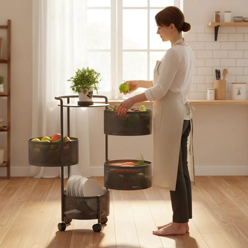 CARRITO ORGANIZADOR DE 3 NIVELES CON ESTRUCTURA COMPACTA Y RESISTENTE - 2