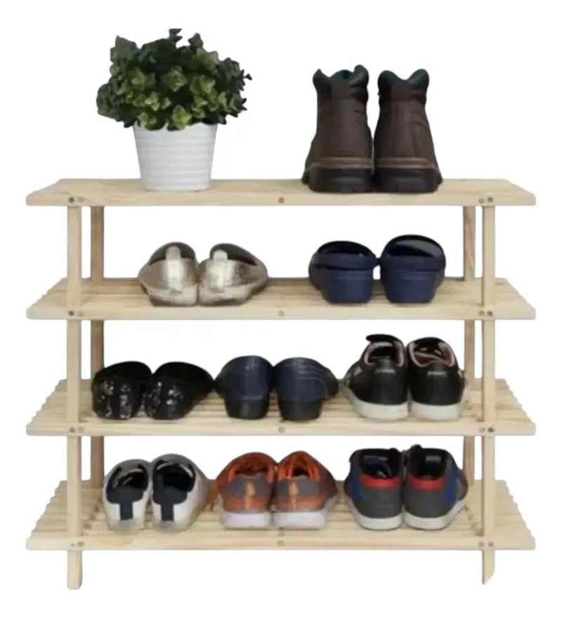 ZAPATERO DE MADERA CON 4 NIVELES PARA ALMACENAMIENTO ORGANIZADO - 1
