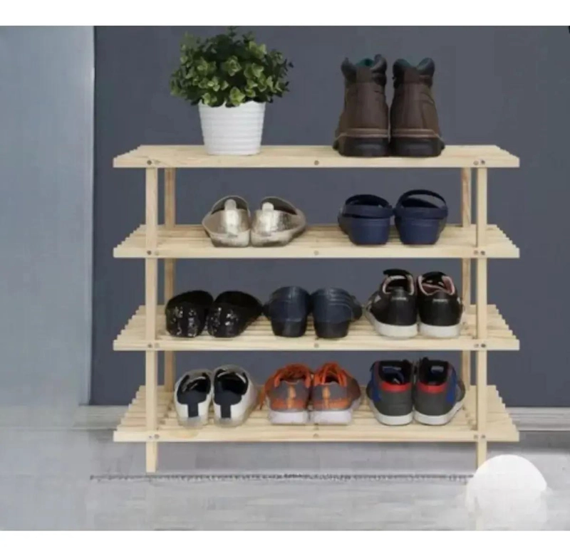 ZAPATERO DE MADERA CON 4 NIVELES PARA ALMACENAMIENTO ORGANIZADO - 3