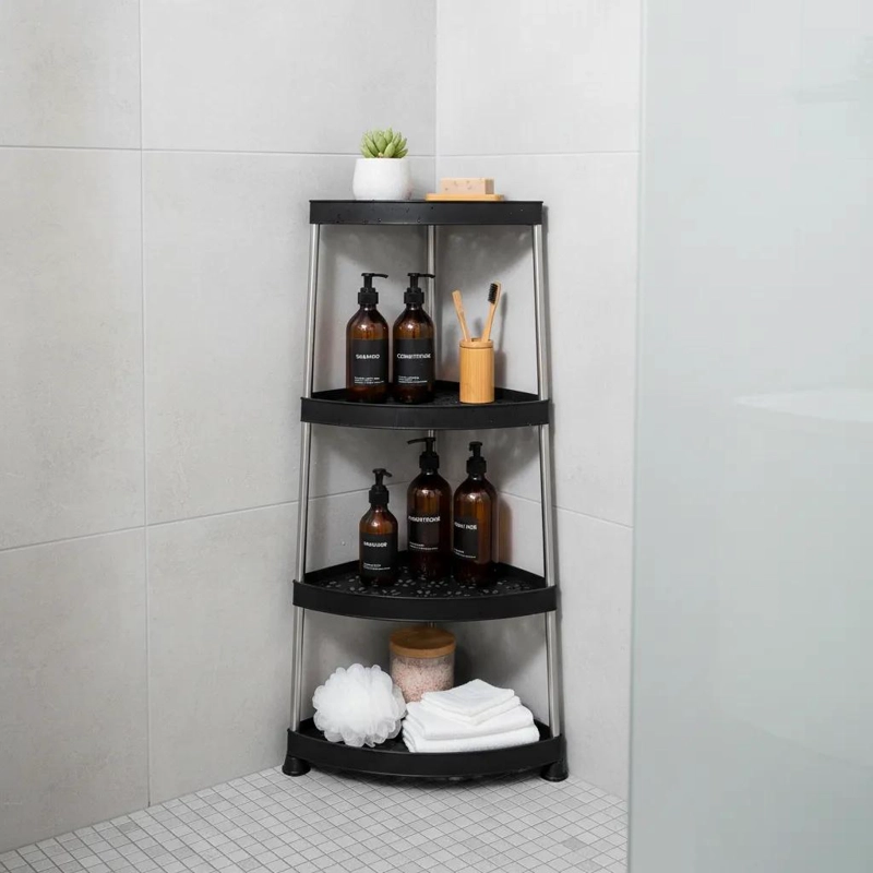 ESTANTE ESQUINERO ORGANIZADOR DE 3 NIVELES PARA COCINA Y BAÑO - 2
